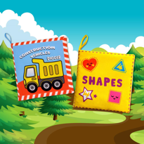 2 Kitap Tox İngilizce İş Makinaları ve Şekiller Kumaş Sessiz Kita