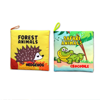2 Kitap Tox İngilizce Orman Hayvanları ve Safari Hayvanları Kumaş