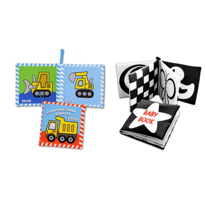 Ada Detox 2 Kitap Tox İngilizce Siyah - Beyaz Bebek Ve İş Makinaları Kumaş 