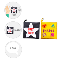 2 Kitap Tox İngilizce Siyah-Beyaz Bebek ve Şekiller Kumaş Sessiz 