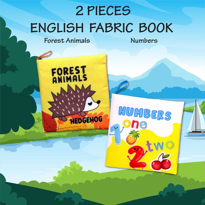 2 Kitap Tox İngilizce Orman Hayvanları ve Rakamlar Kumaş Sessiz K