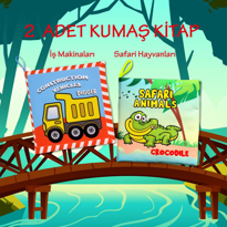 Ada Detox 2 Kitap Tox İngilizce İş Makinaları Ve Safari Hayvanları Kumaş Se