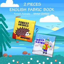 2 Kitap Tox İngilizce Orman Hayvanları ve Kışlık Giysiler Kumaş S