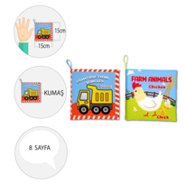 2 Kitap Tox İngilizce İş Makinaları ve Çiftlik Hayvanları Kumaş S