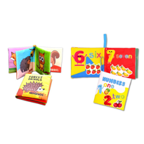 2 Kitap Tox İngilizce Orman Hayvanları ve Rakamlar Kumaş Sessiz K