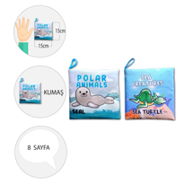 2 Kitap Tox İngilizce Kutup Hayvanları ve Deniz Canlıları Kumaş S