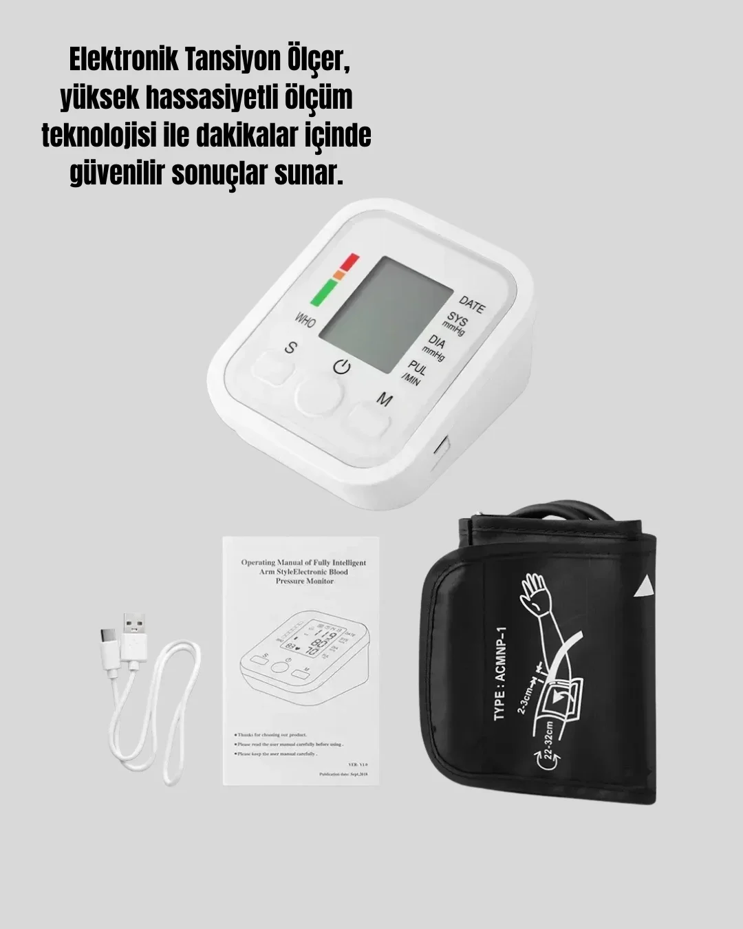 2 Kullanıcı Hafızalı USB Uyumlu Tansiyon Ölçer Fiyatı, Yorumları ve Özellikleri