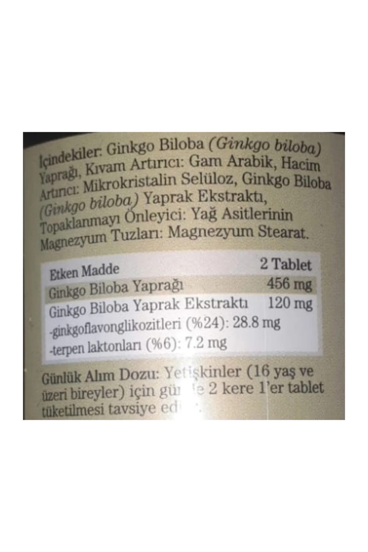 2 Kutu Ginkgo Biloba Tablet 60 X 600 Mg