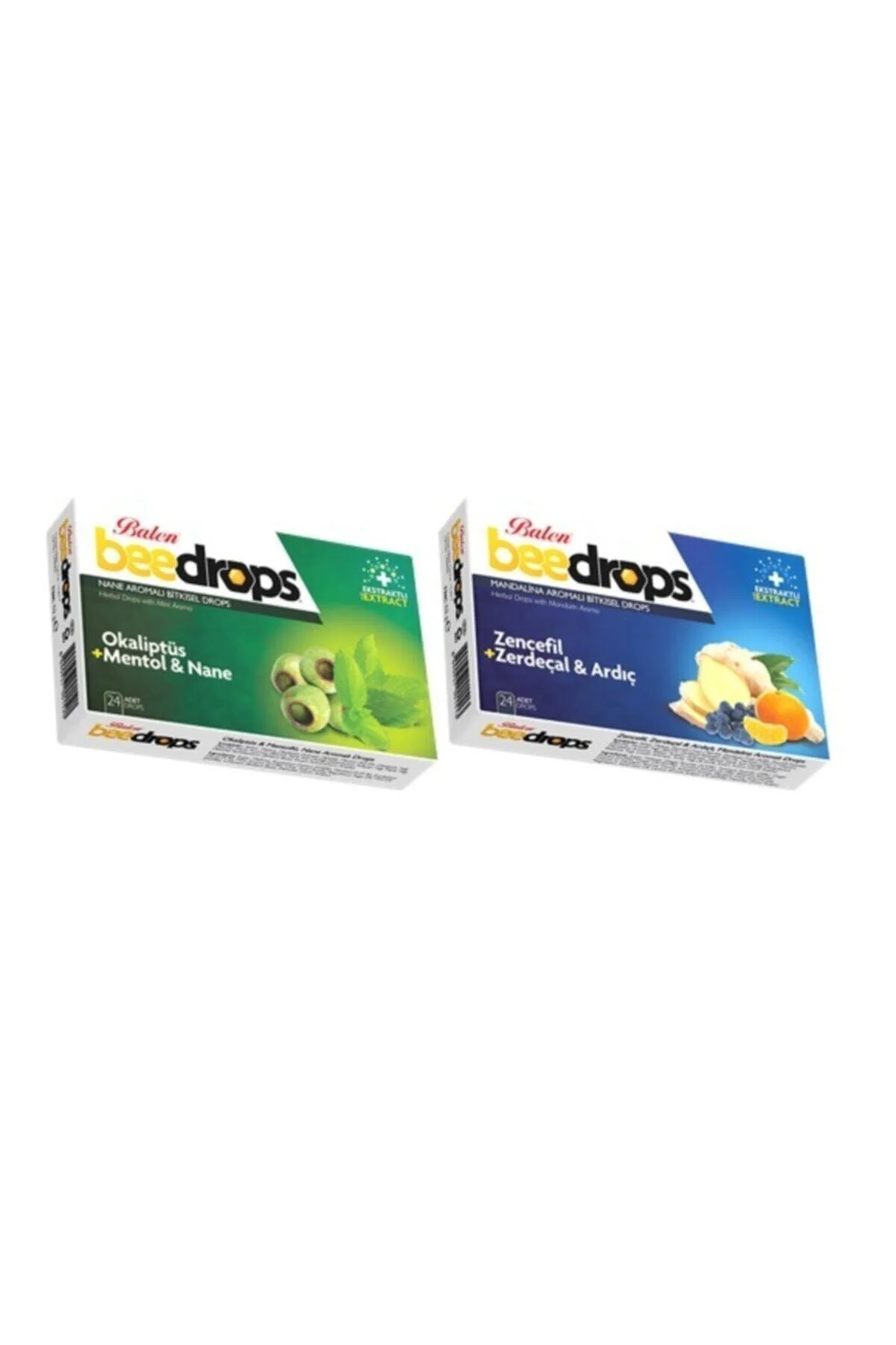 2 Kutu Okaliptüs Mentol Nane Zencefil Zerdeçal Ardıç Mandalina Aromalı Beedrops Pastil Bee Drops