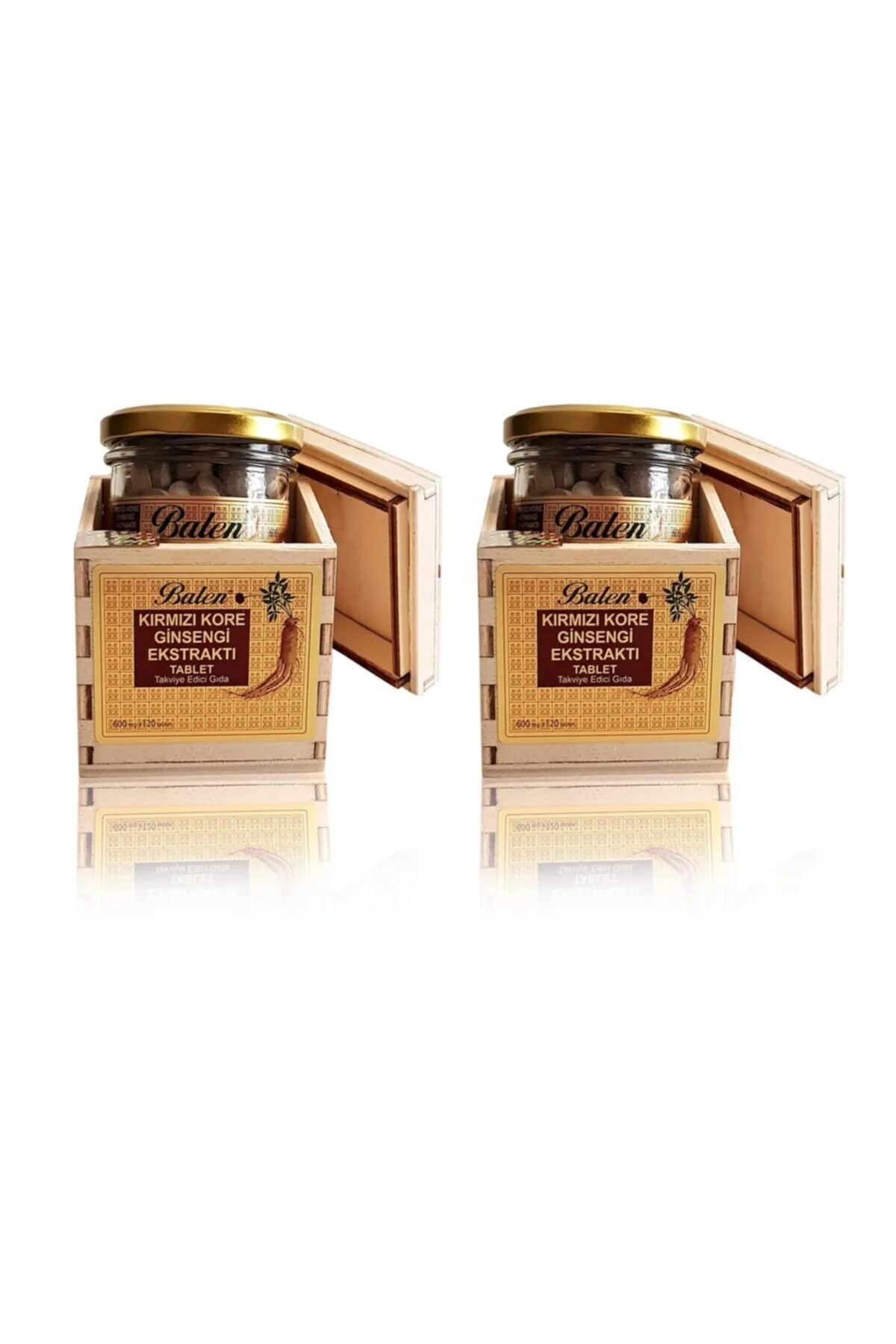 2 Kutu Tahta Kutu Ginseng Kırmızı Kore Ginsenk Ginsek 600 Mg X 120 Tablet