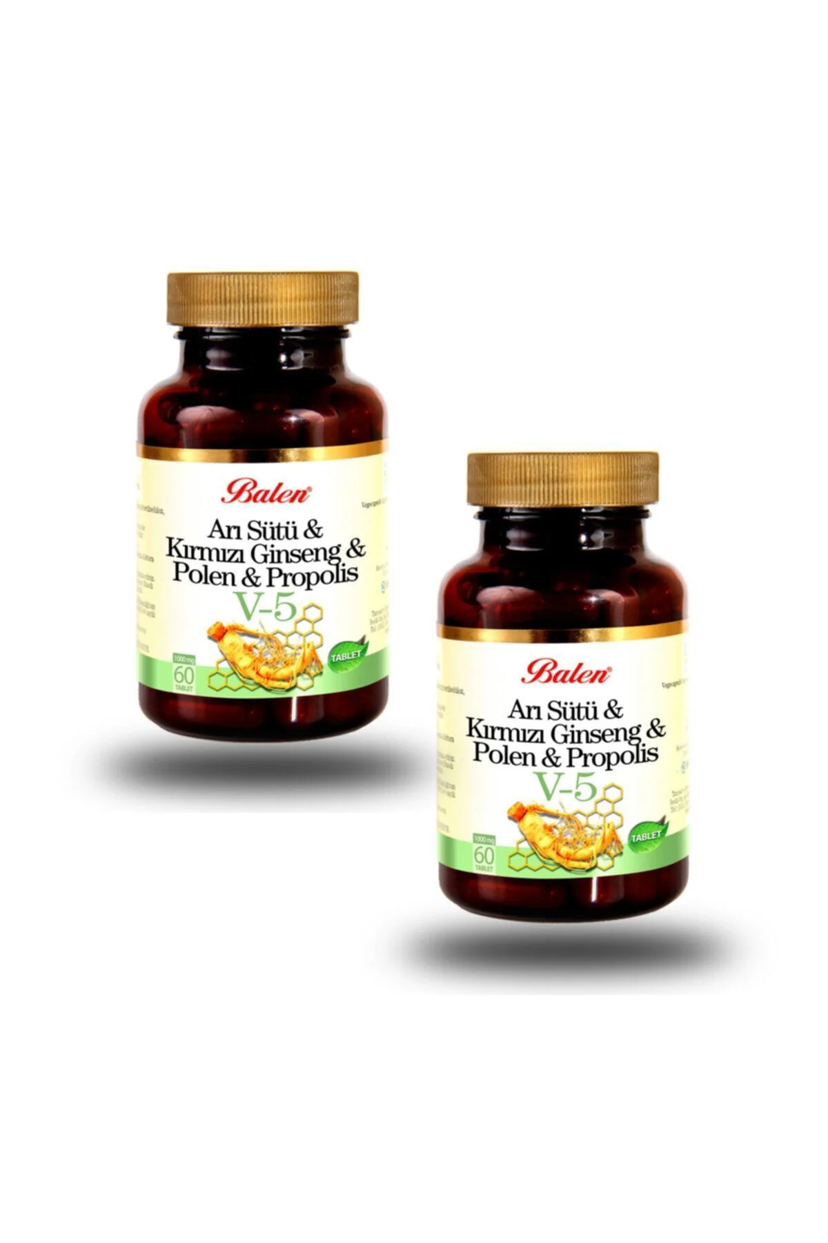 2 Kutu V5 Arı Sütü Kırmızı Ginseng Polen Propolis 60 Tablet