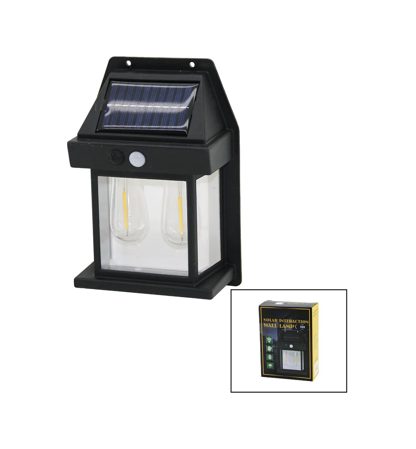 2 Lamba Solar - Sensörlü Aplik Duvar Lambası Dış Mekan 5.5v - 1w 