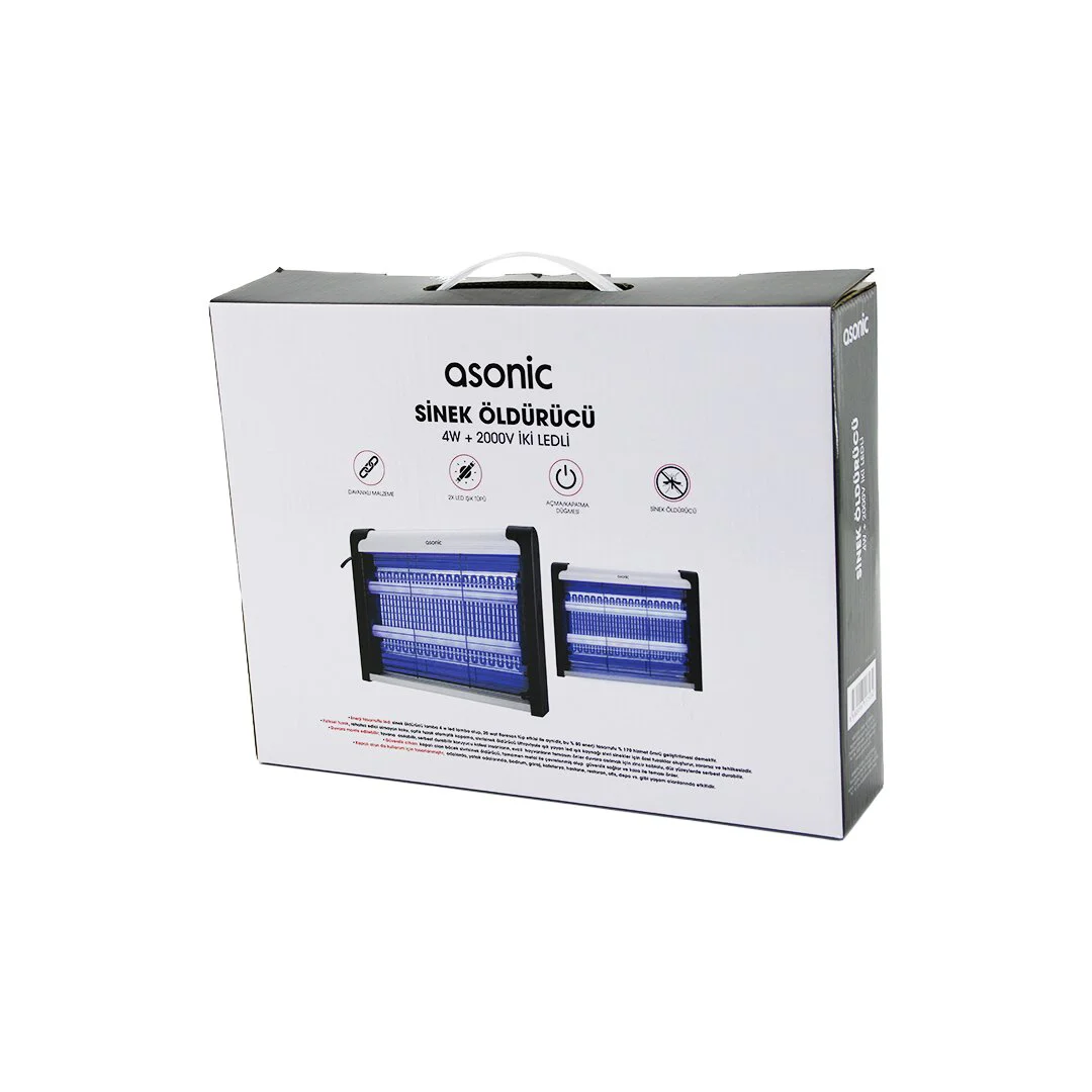 2 Ledli Sinek Öldürücü Cız Makine 4W - 2000V 30M2 Etkinlik Alanı AS-A28