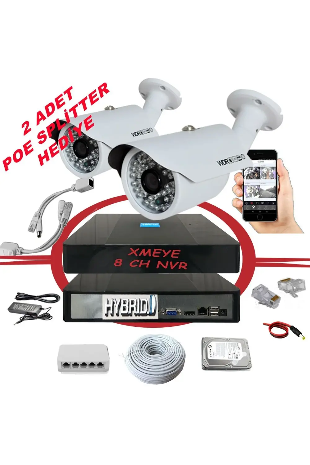 2' li 5 MP 1940P Sensör 6 Megapiksel Sony Lens Metal Kasa IP Güve