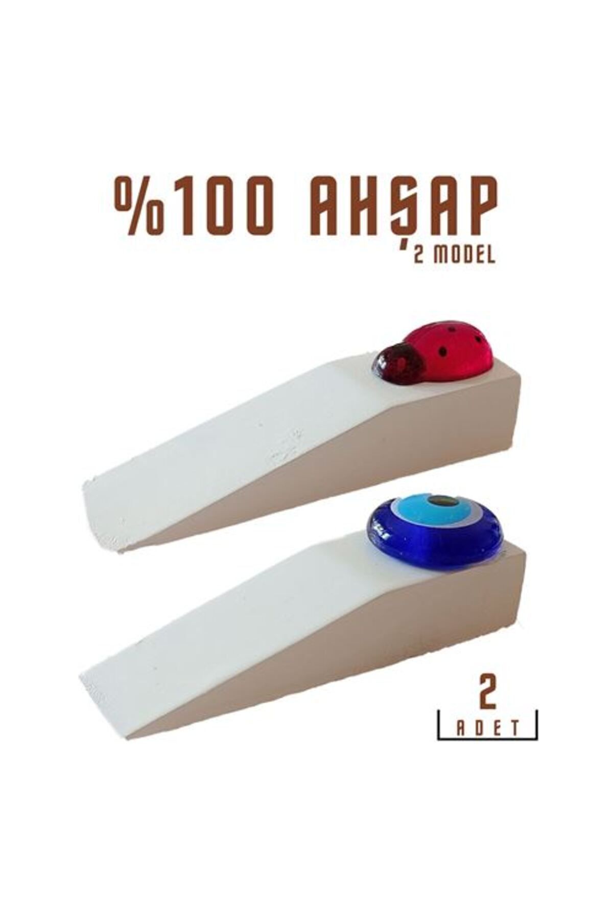 2 Li Ahşap Kapı Stoperi Beyaz Westgard Design 718568