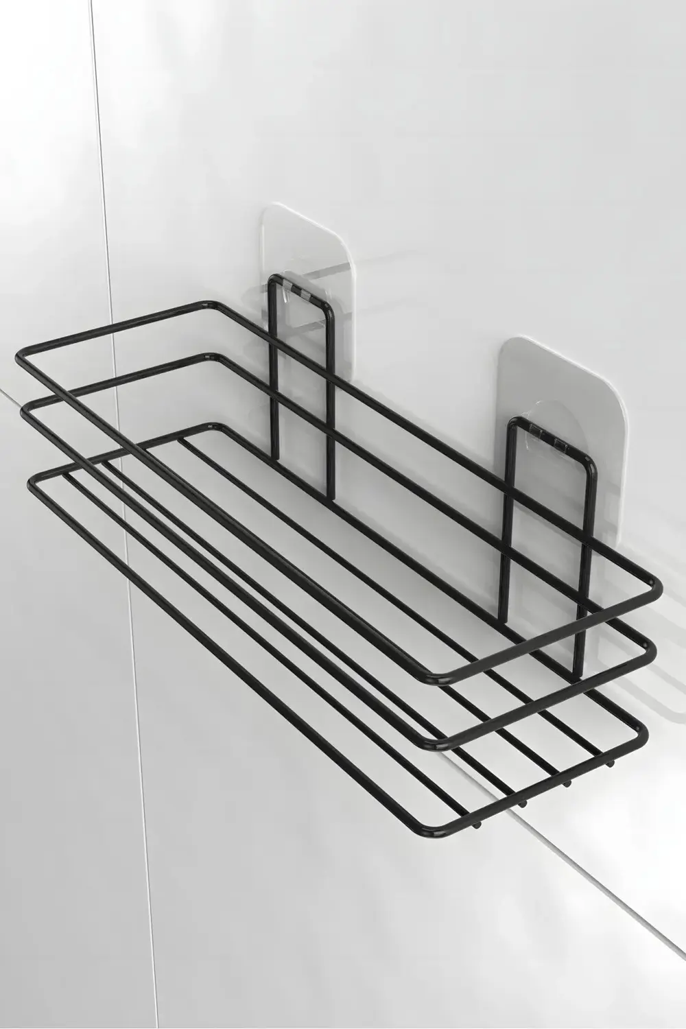 2 li Banyo Duş Rafı ,Şampuanlık ,Paslanmaz Çelik Yapışkanlı Banyo