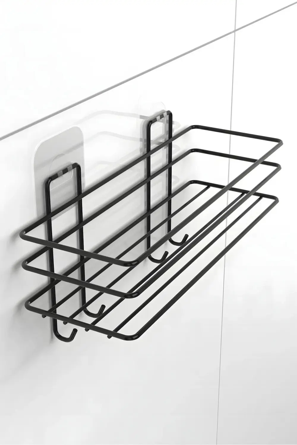 2 li Banyo Duş Rafı ,Şampuanlık ,Paslanmaz Çelik Yapışkanlı Banyo