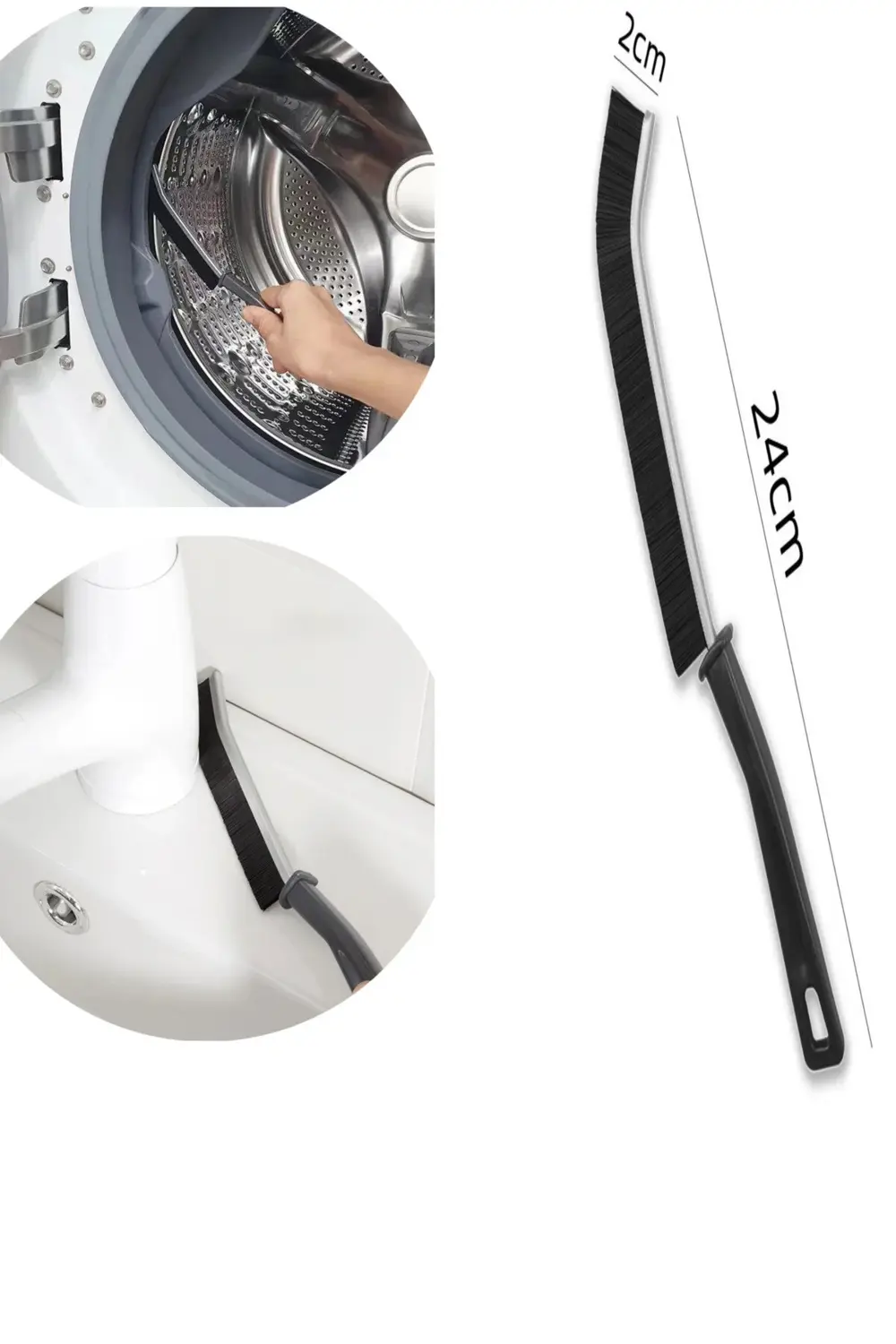 2 li Çok Amaçlı Kıl Temizlik Fırçası | Uzun İnce Uzun Saplı Mutfa