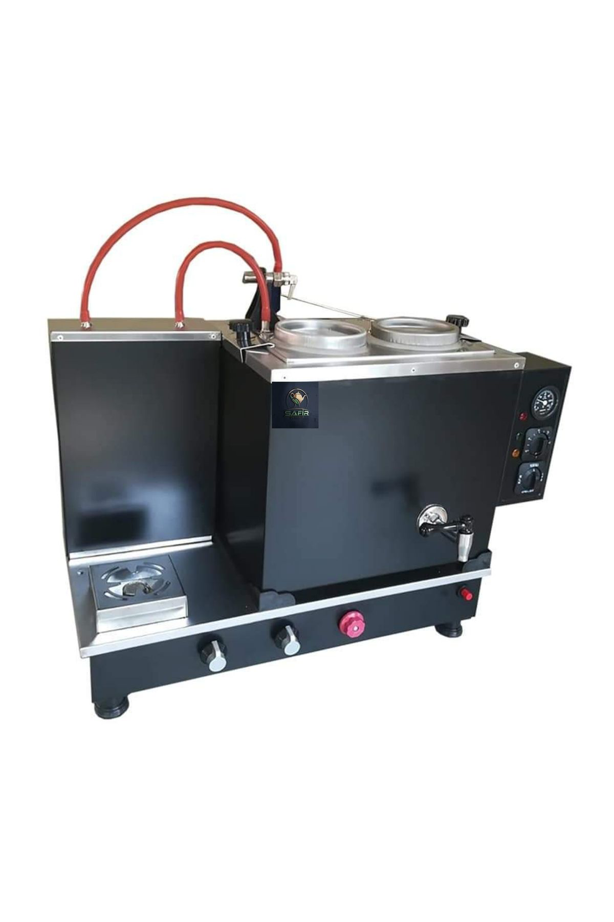 Safir 2 Li Cromat Siyah Boyalı Çay Ocağı Siyah Boyalı Çay Kazanı Doğalg