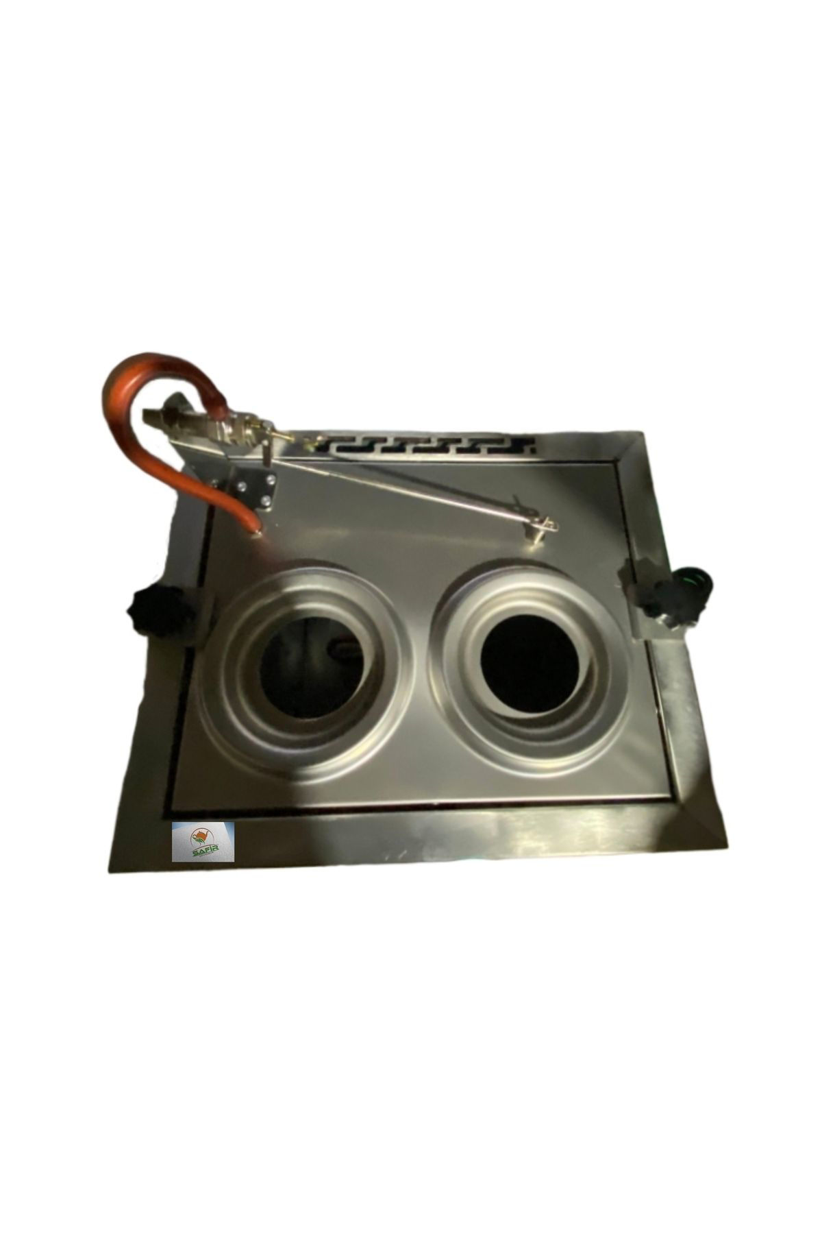 Safir 2 Li Cromat Siyah Boyalı Çay Ocağı Siyah Boyalı Çay Kazanı Doğalg