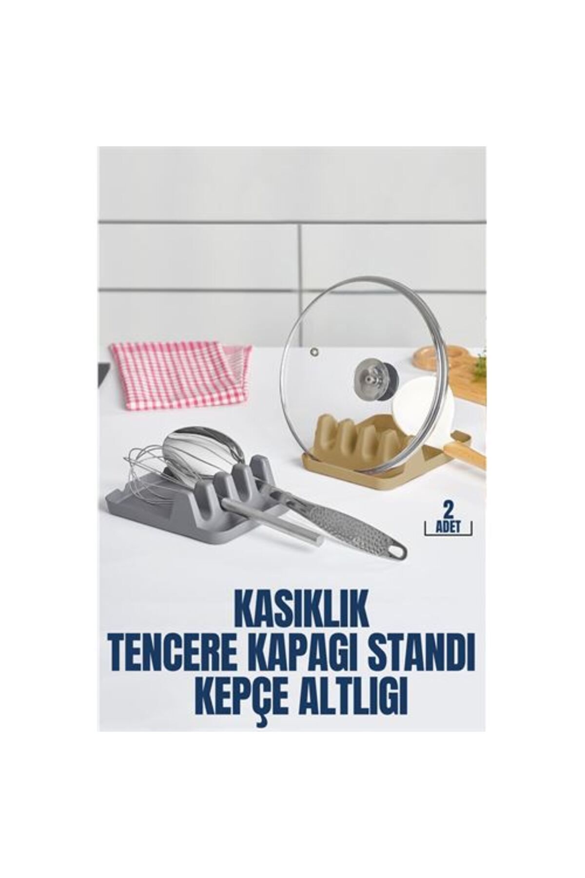 Modacar 2 Li Düzenleyici Kaşiklik Tencere Kapaği Standi Kirli Kaşiklik Kepçe Altliği