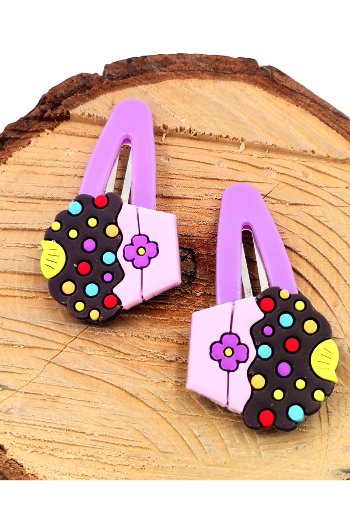 Monalisa Home 2 Li Figürlü Renkli Lüks Çıt Çıt Toka