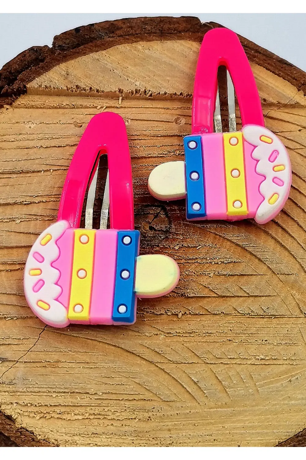 2 li Figürlü Renkli Lüks Çıt Çıt Toka