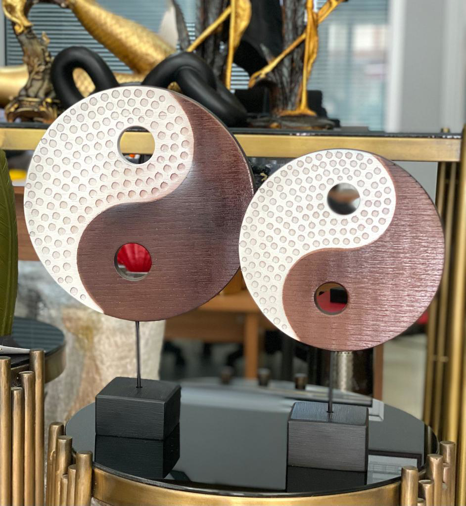 2 Li Kaideli Ying Yang Biblo Sonsuzluk Sembolü Obje Modern l Özel