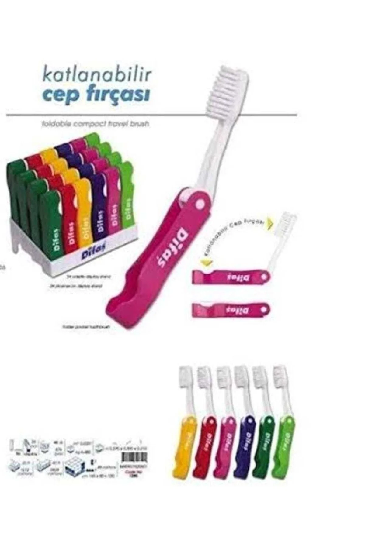 2 Li Katlanır Seyahat Diş Fırcası