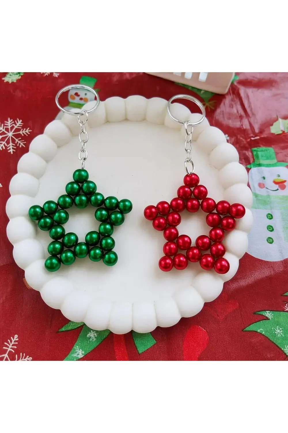 2 li lüx inciden yıldız şeklinde anahtarlık yeniyıl hediyesi yılb