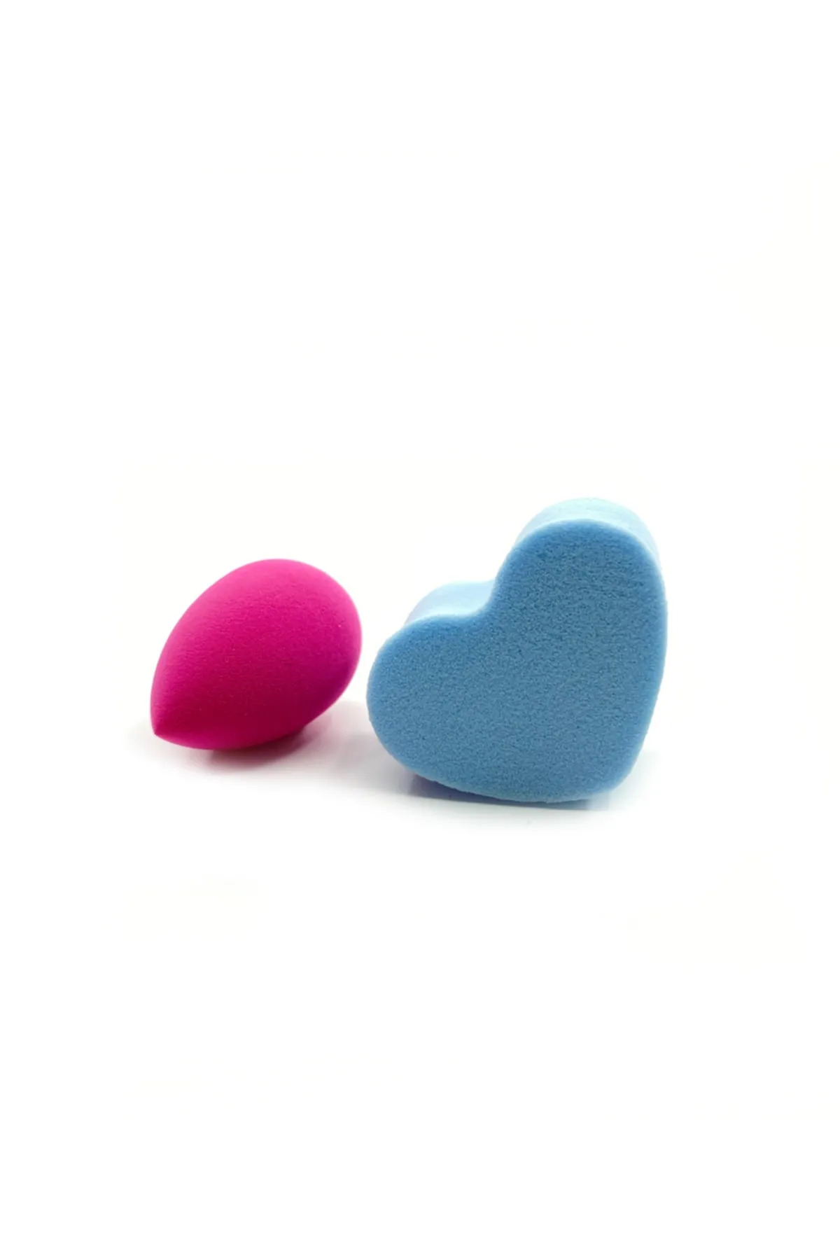 Just Cheap Store 2 Li Mini Makyaj Süngeri Çanta Boy Kalp Ve Oval