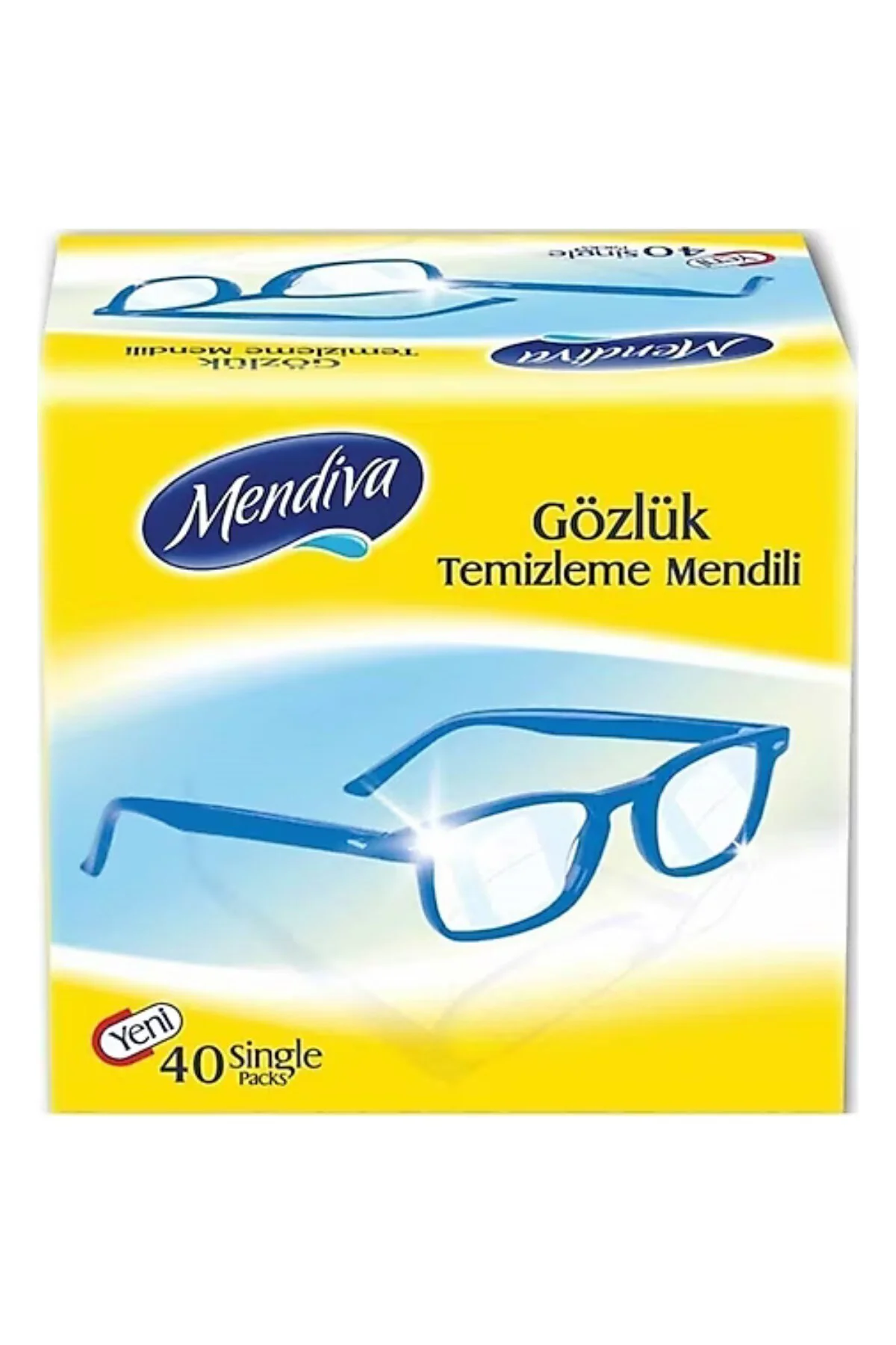 2 li Paket Mendiva Çok Amaçlı Gözlük Cam Ekran Kask Temizleme Mendili 40'lı