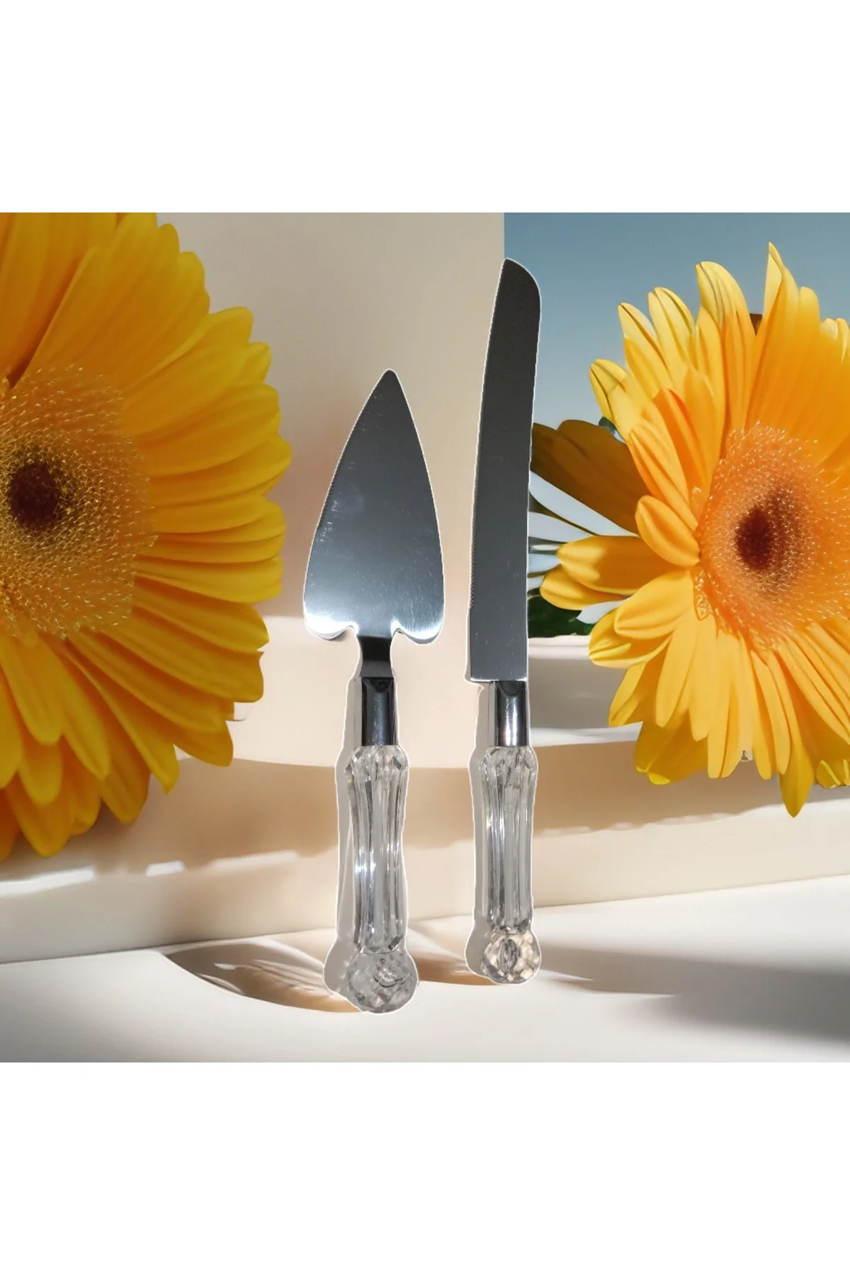 2 Li Pasta Servis Seti Nişan Düğün Doğum Günü Pasta Kesme Seti Kr