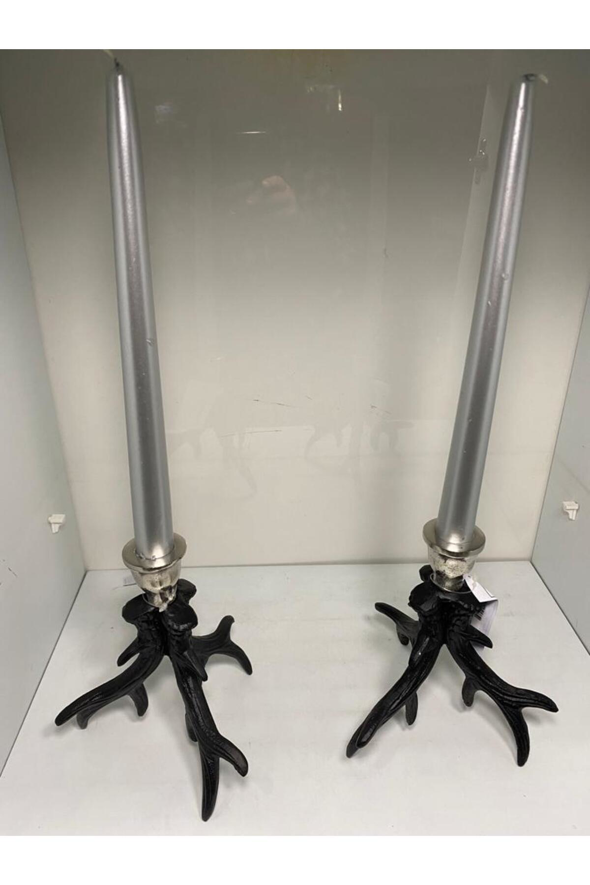 Elif Aksesuar 2 Li Şamdan Mumu