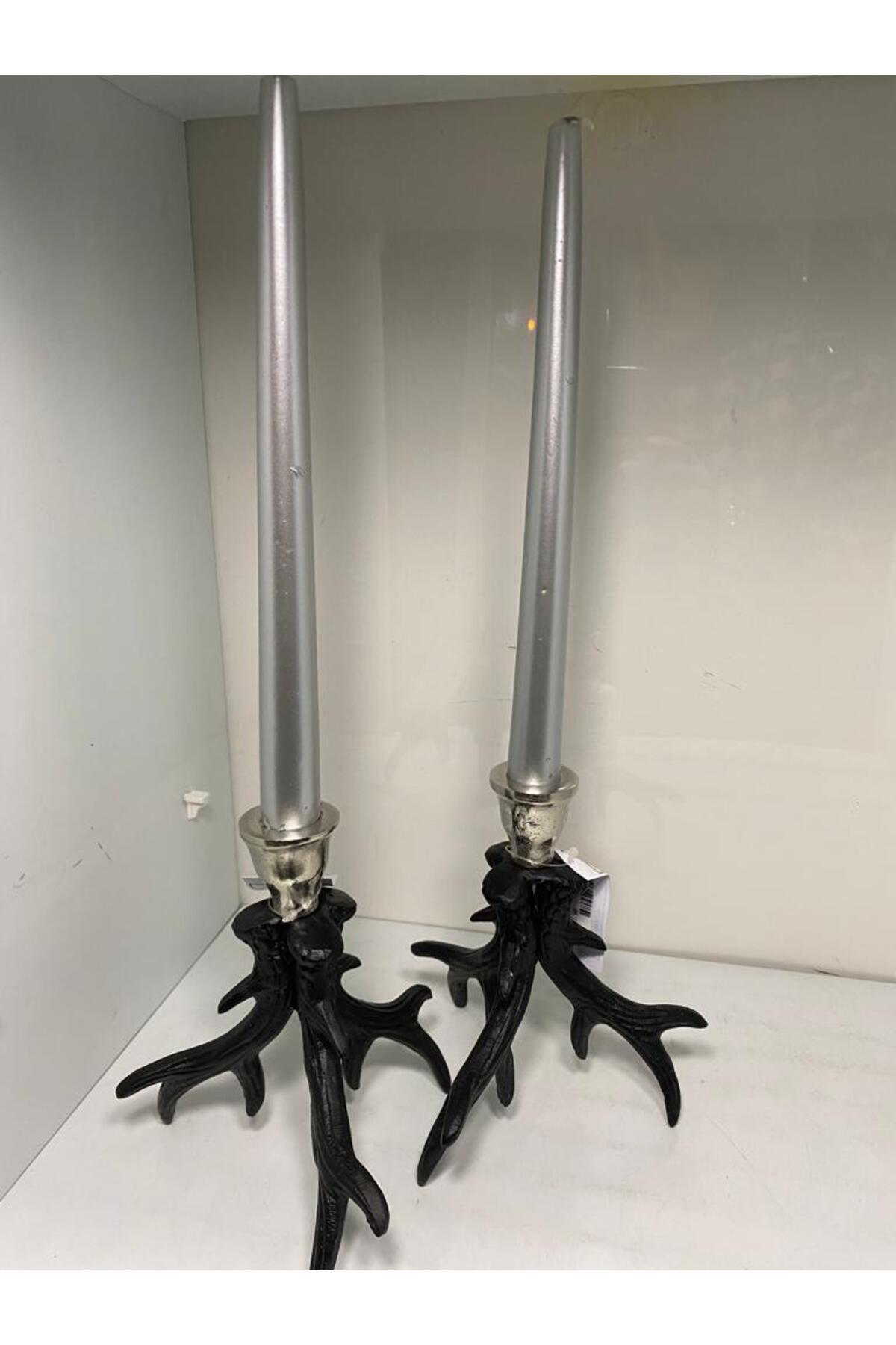 Elif Aksesuar 2 Li Şamdan Mumu