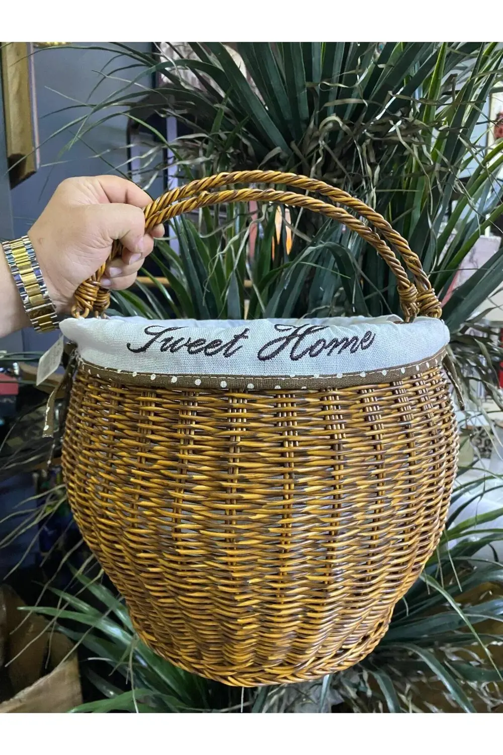 2 Li Sentetik Rattan Örme Sepet