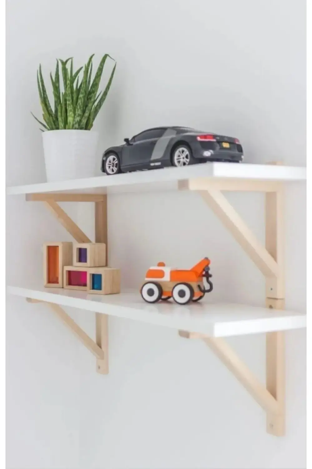 2 Li Set Ahşap Ayaklı Kitaplık Duvar Rafı Mdf 1.sınıf Malzemeden