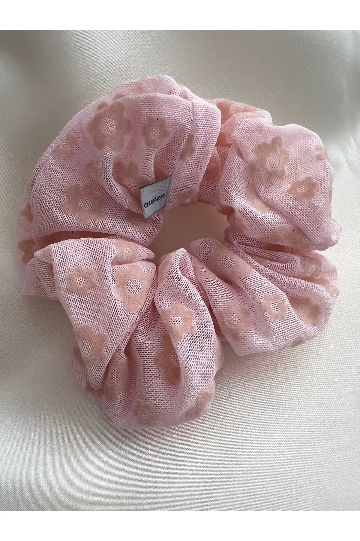 2 li Set Baby Pink Lace Scrunhie Bebek Pembe Lastik Toka