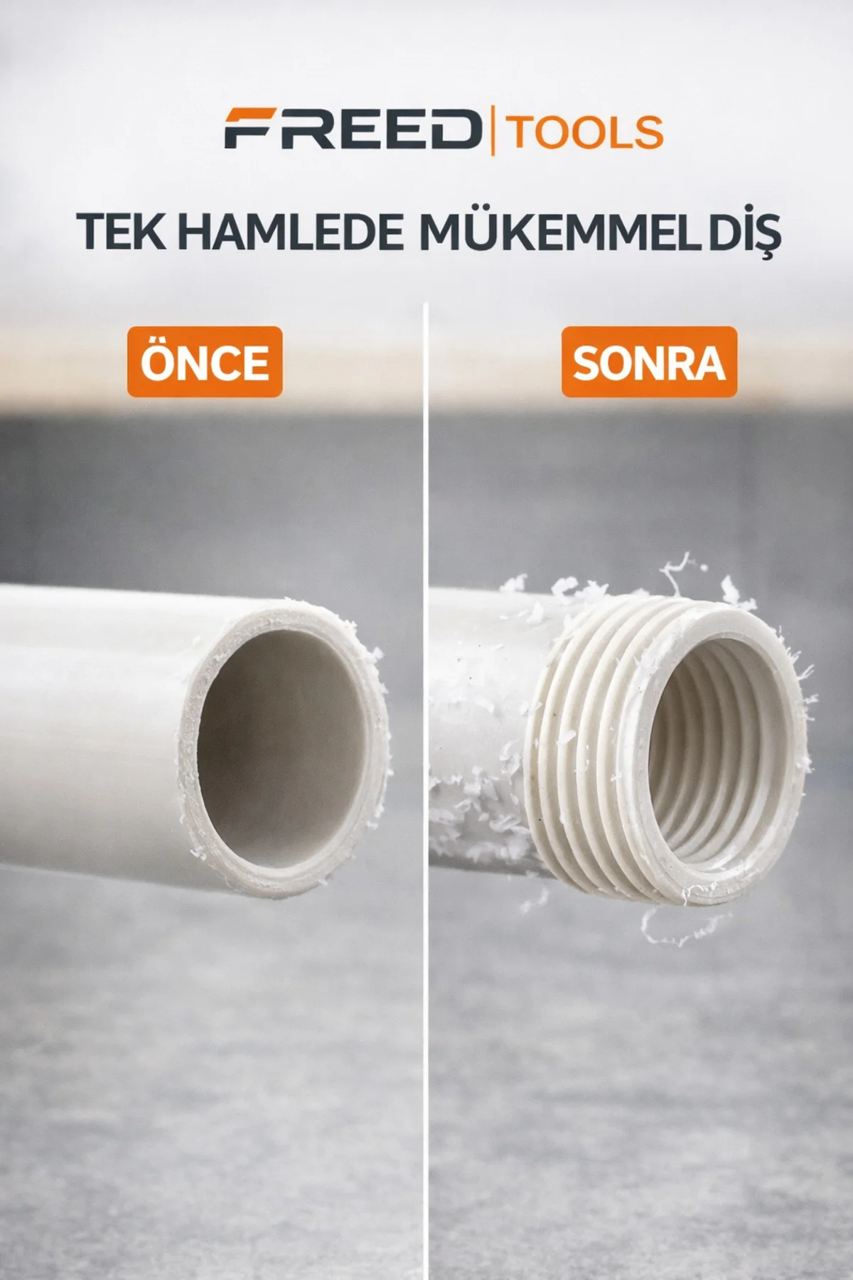 2’ li Set İç Dış Plastik Boru Diş Açma Seti 1/2 ve 3/4 İnç Borularla Uyumlu 2’ li Set İç Dış Plastik Boru Diş Açma Seti 1/2 ve 3/4 İnç Borularla Uyumlu