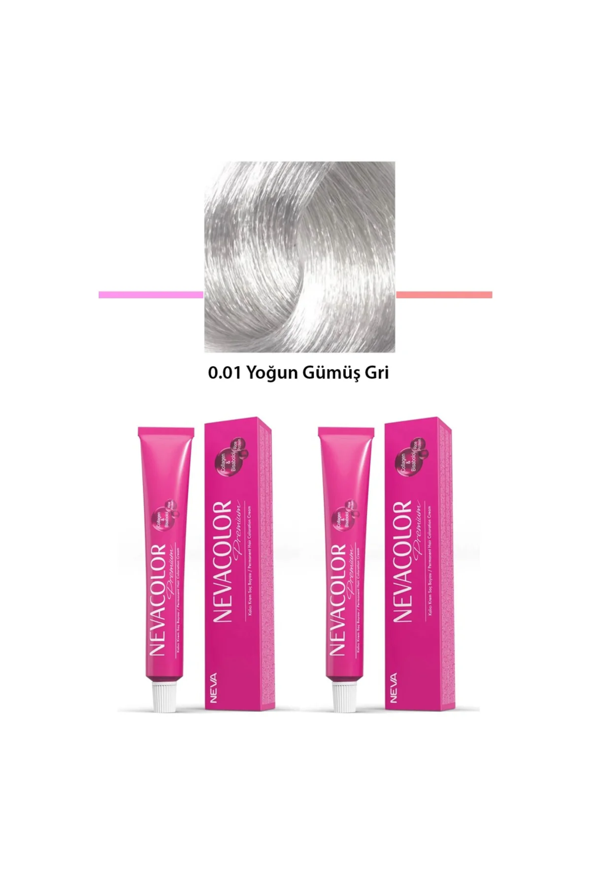 2 li Set Premium 0.01 Yoğun Gümüş Gri - Kalıcı Krem Saç Boyası 2 