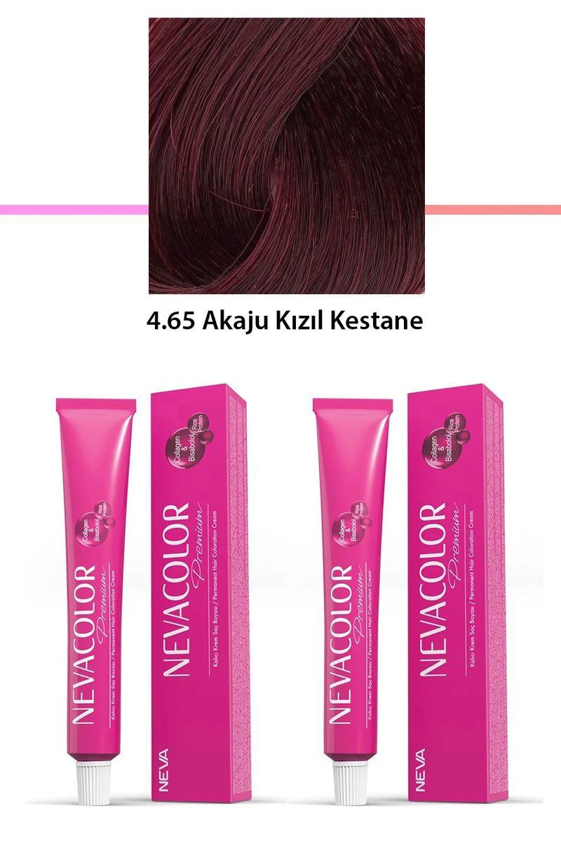 2 Li Set Premium 4.65 Akaju Kızıl Kestane Kalıcı Krem Saç Boyası - Parlak ve Sağlıklı Saçlar Fiyatı, Yorumları ve Özellikleri