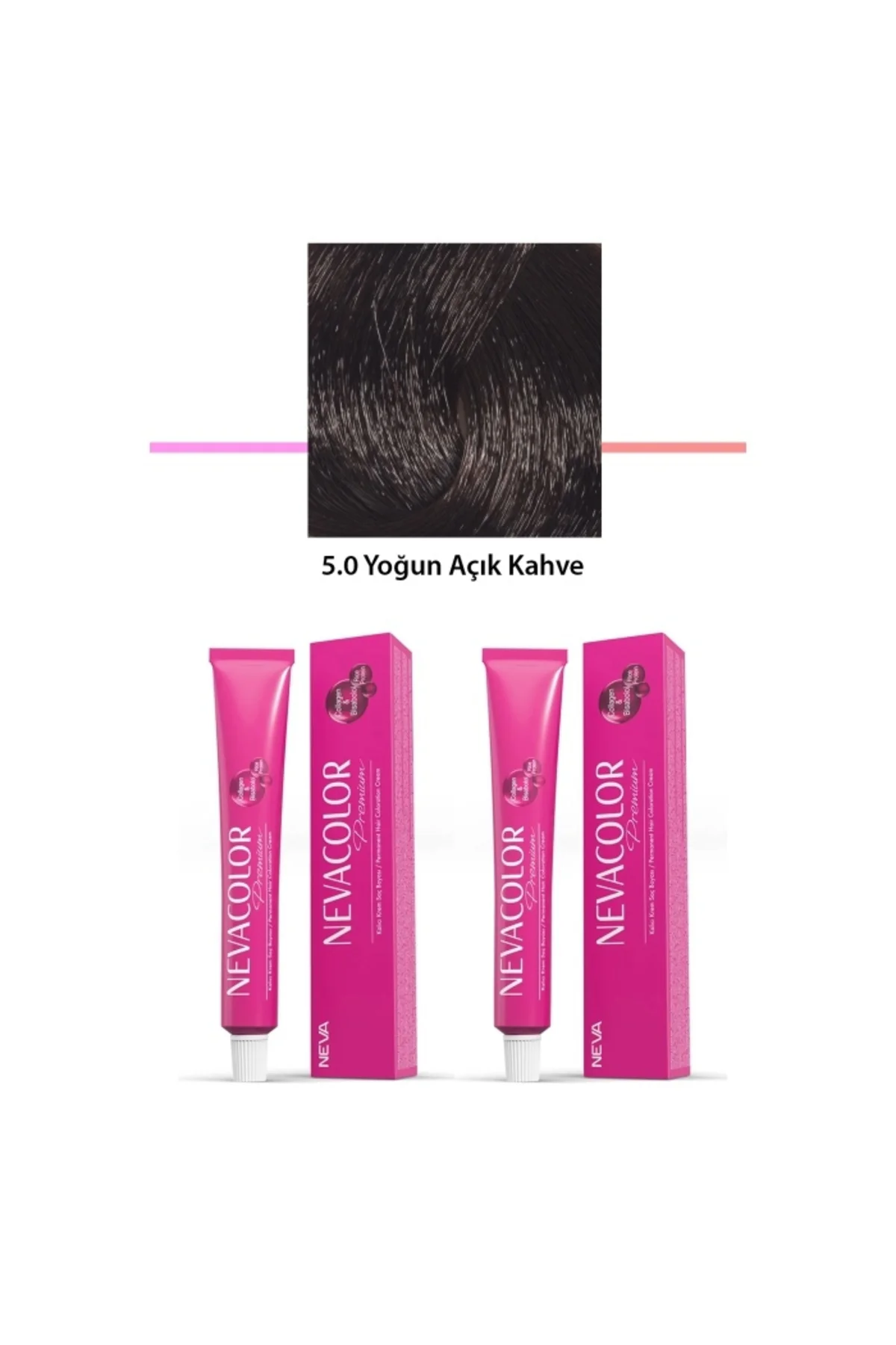 2 li Set Premium 5.0 Yoğun Açık Kahve - Kalıcı Krem Saç Boyası 2 