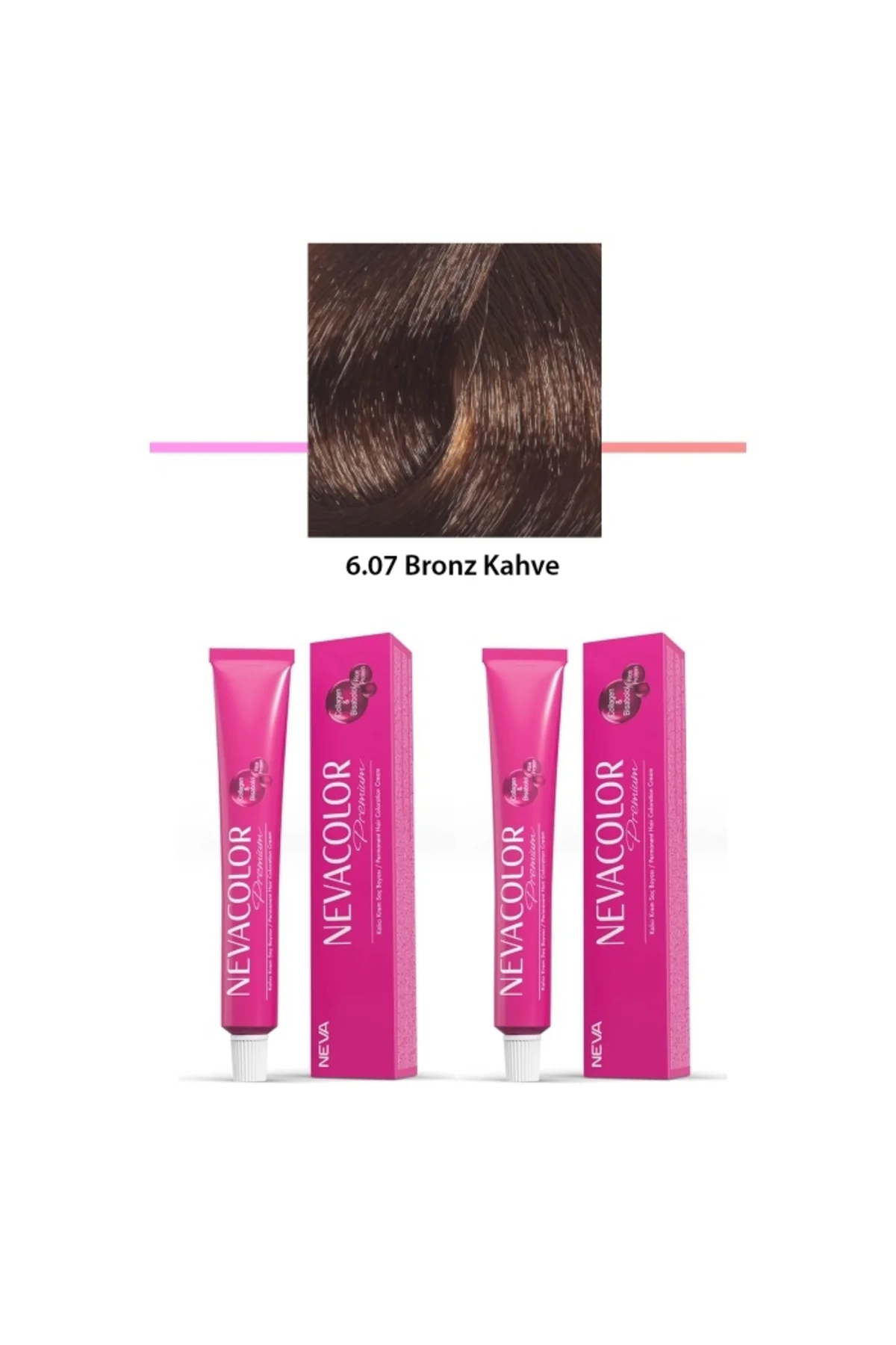 2 li Set Premium 6.07 Bronz Kahve - Kalıcı Krem Saç Boyası 2 X 50