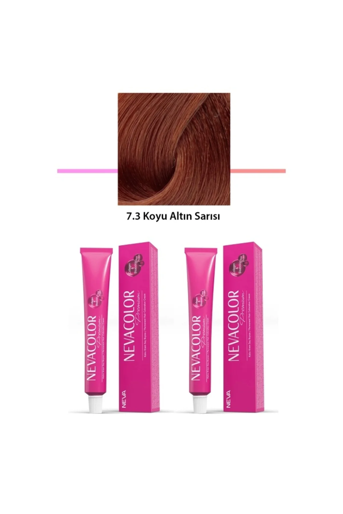 2 li Set Premium 7.3 Koyu Altın Sarısı - Kalıcı Krem Saç Boyası 2