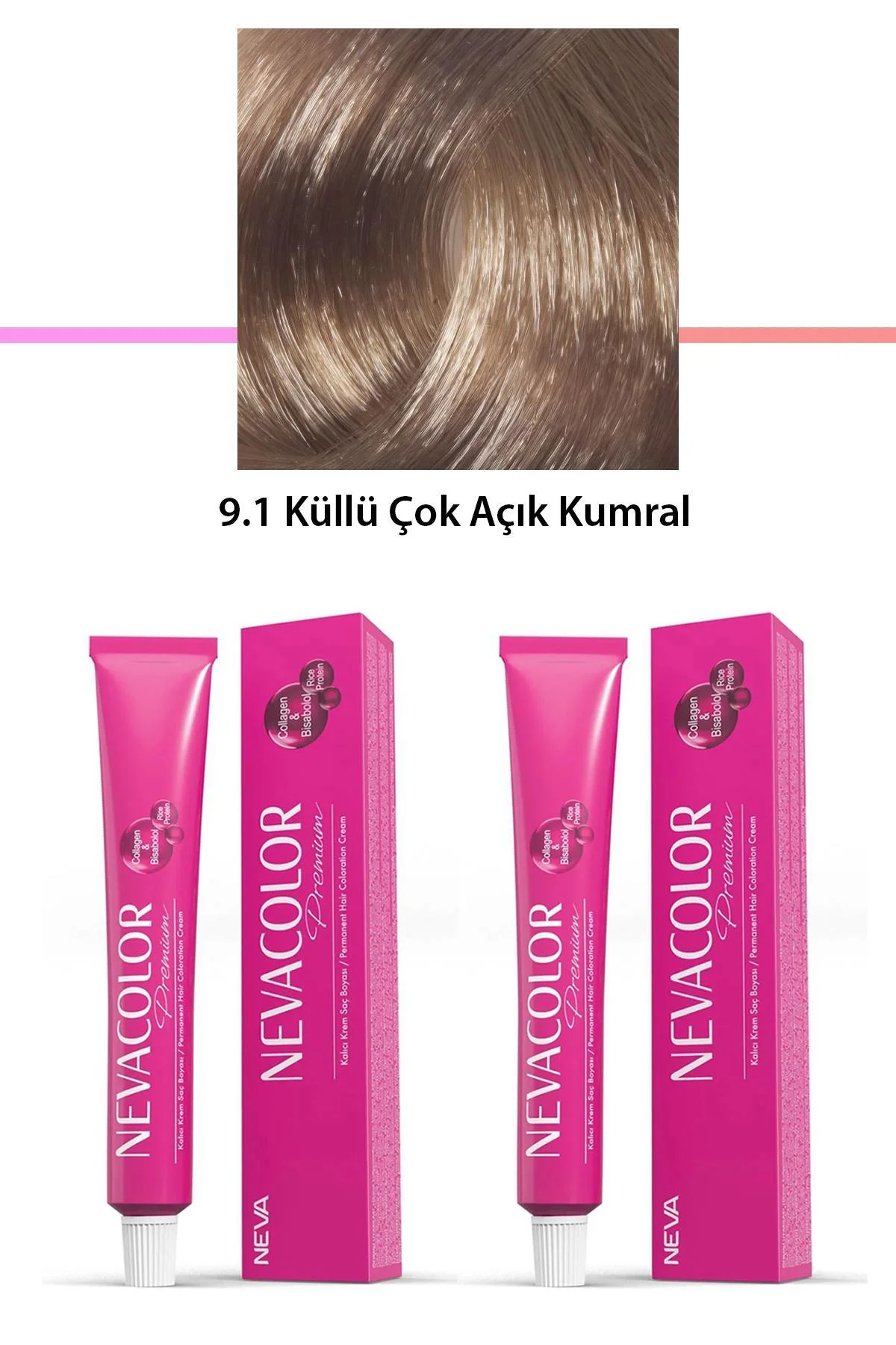 2 li Set Premium 9.1 Küllü Çok Açık Kumral - Kalıcı Krem Saç Boya