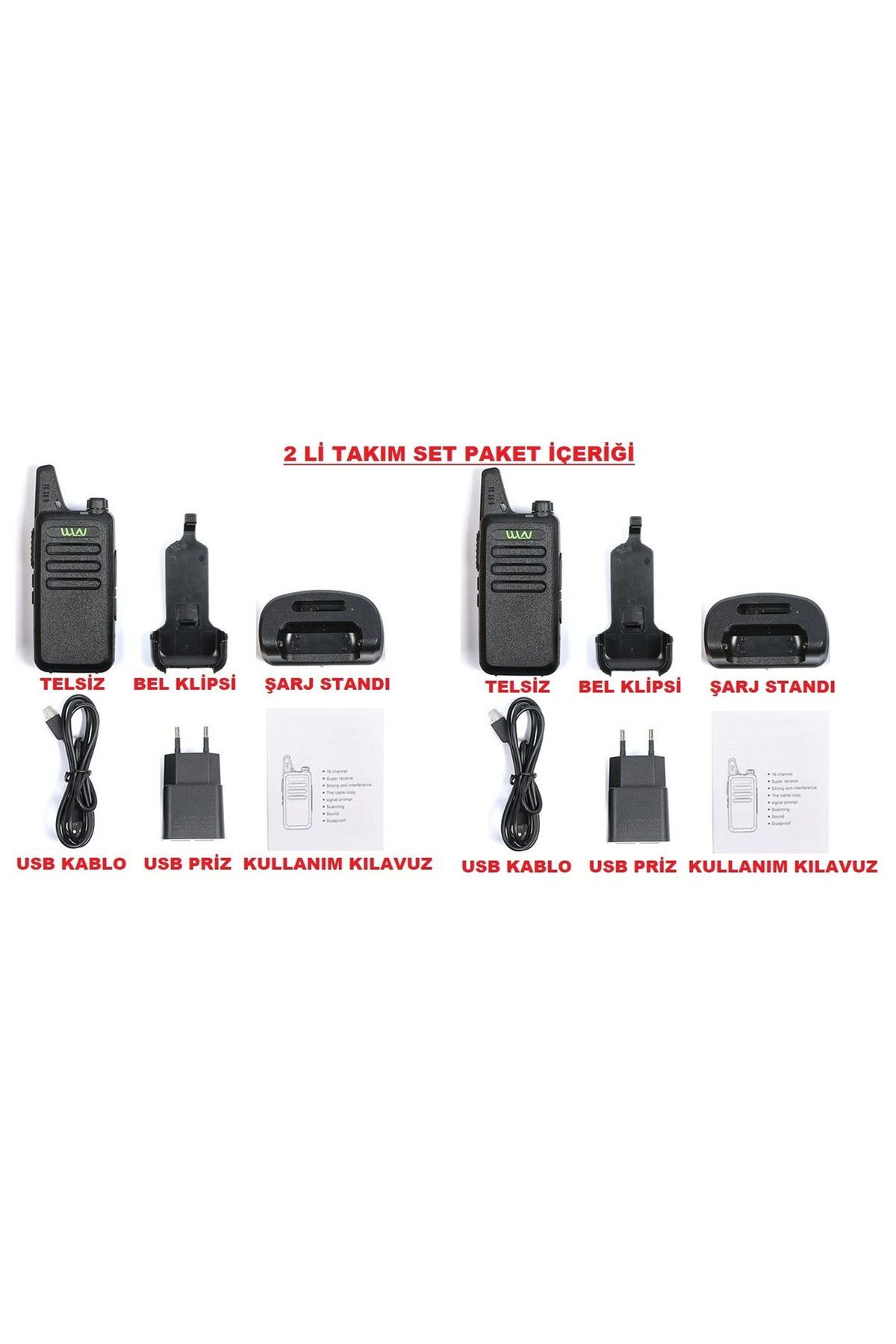 2 li SET Wln Telsiz Türkçe Mars Teknoben Tkstar serilerine inşaat