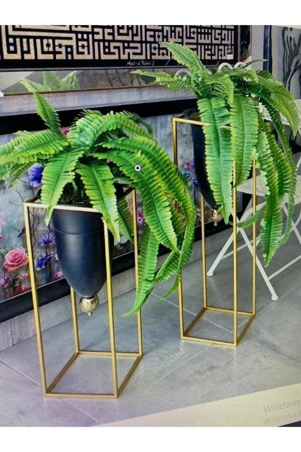 2 Li Set Yapay Bitki  Saksılı Aranjman