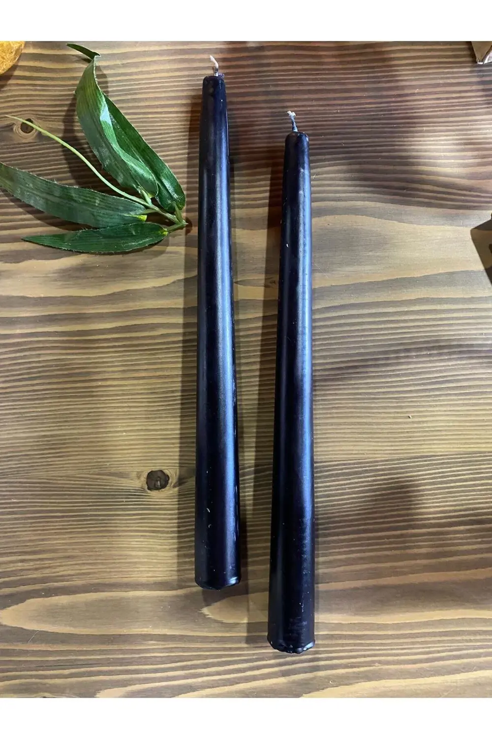 2 Li Siyah Şamdan Mumu