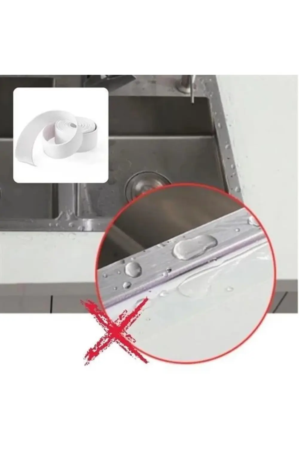 2 Li Su Sızdırmaz Banyo Mutfak Lavabo Küvet İzolasyon Şerit Bant 2 Li Su Sızdırmaz Banyo Mutfak Lavabo Küvet İzolasyon Şerit Bant