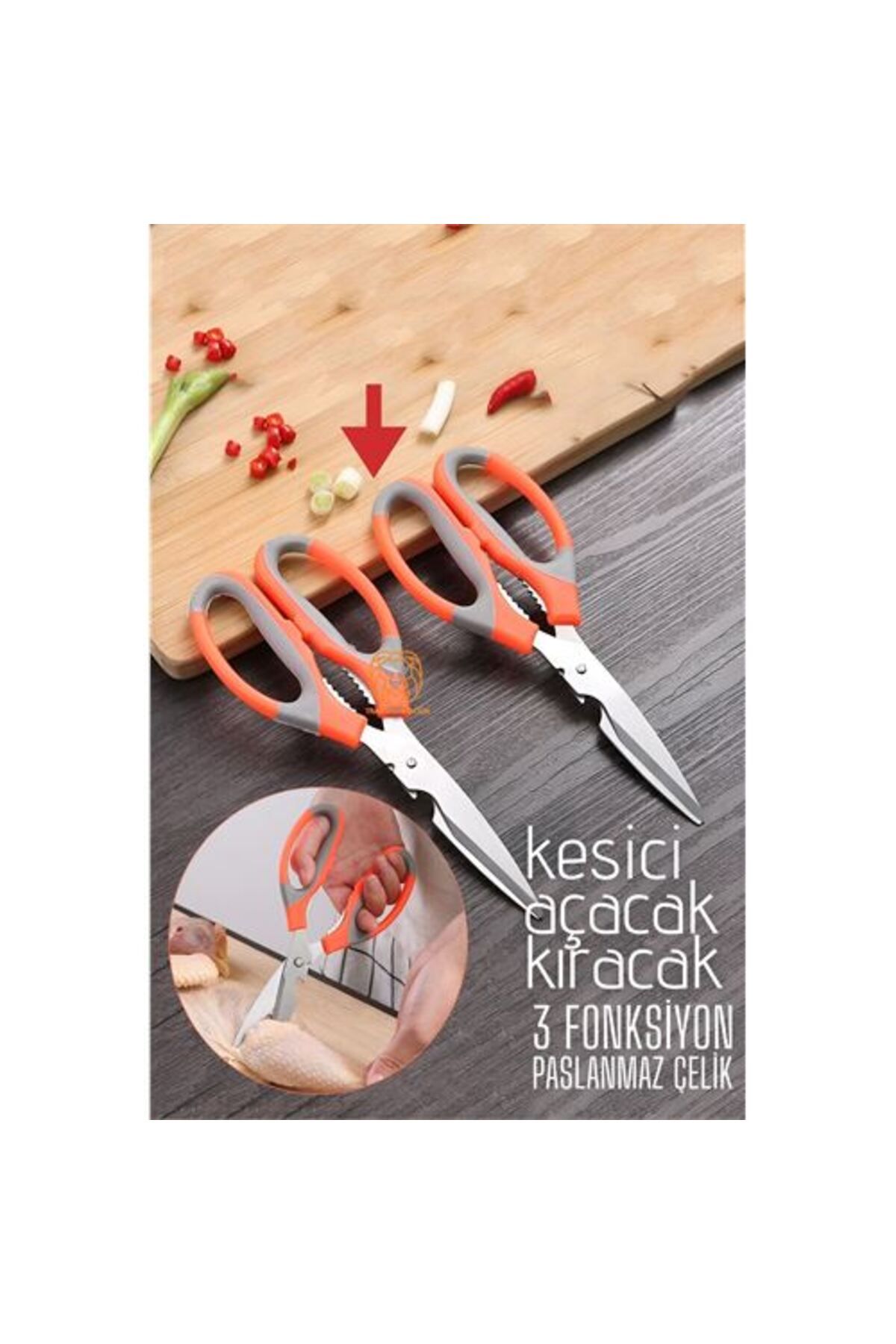 2 Lİ Tavuk Makası Çelik Mutfak Makası Açacak Kıracak Kesici Özelik